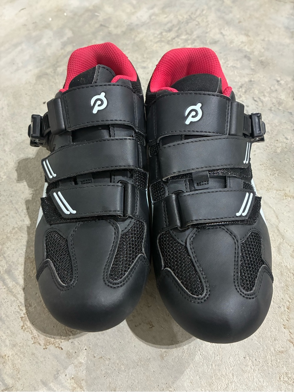 Peloton Black Cycling Shoes with Pink Inner Lining